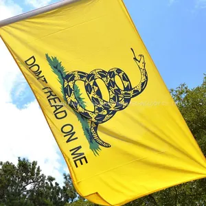 Wholesale 3x5 Ft Gadsden DONT TREAD ON ME Yellow Snake Polyester Flag thumbnail-2