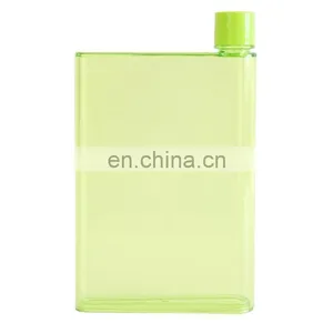 Unique Bpa Free A5 Notebook Carton Plastic Water Bottle Flat Square Water Bottles Clear Bottle With Custom Logo Printed thumbnail-3