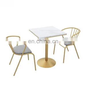 New Model Modern Stainless Steel White Coffee Tea Table Living Room Furniture Design Marble Top Coffee Table thumbnail-3