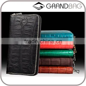Luxury Wholesale Genuine Crocodile Alligator Leather Women Zip Long Wallet Clutch Wallet for Men thumbnail-1