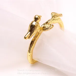 Bulk Gold Bird Napkin Ring Wedding Serviette Rings thumbnail-2