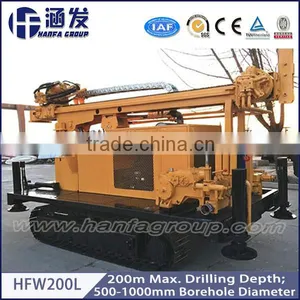 200m Depth ! HFW200L Track Type Water Well Drilling Rig, DTH Drilling Rig thumbnail-1