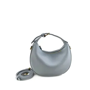 Fashionable Leather Shoulder Bag Women's Handbag Simple New Style Crossbody Bag 2025 Design Half-Moon Bag Soft Zipper Closure thumbnail-5