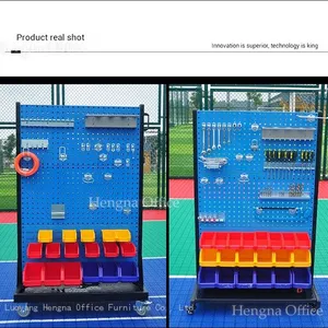 Versatile Mobile Or Fixed Metal Tool Pegboard Station | With Lockable Casters For Home Garage Use thumbnail-1