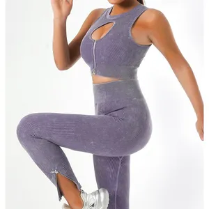 New Women Seamless Yoga Set Fitness Sports 5 Piece Gym Clothing Women Gym Yoga Set Workout Sets Yoga Top and Sportswear Suit thumbnail-5