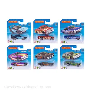 1:64 Diecast Metal Cart Fire Pattern 3 Inches Free Wheeling Alloy Kid Toys thumbnail-1