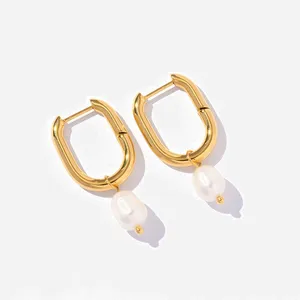 18K Gold Plated Waterproof Stainless Steel Heart Earrings Fashion Jewelry Set thumbnail-5