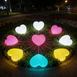 Outdoor Waterproof LED Color Change Love Flood Lamp Wedding Garden Lawn Landscape Romantic Heart Shape Light Decorative Dimmable thumbnail-1