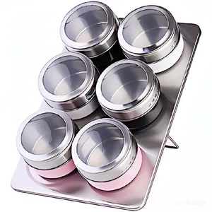 Stainless Steel Magnetic Spice Jar Sets thumbnail-3