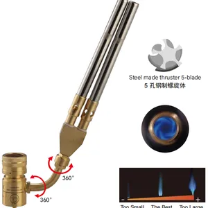 WT‑D2 Twin Flame MAPP Gas Torch 360° Two‑Way Swivel Dual Tip High‑Efficiency Torch thumbnail-1
