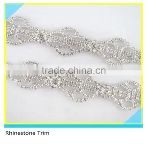 Fabulous 888 Crystal Pearl Rhinestone Trimming Silver Plated Chain For Dress thumbnail-3