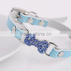 Wholesale Diamond Bone Leather Pet Collar Creative Dog Collars thumbnail-4