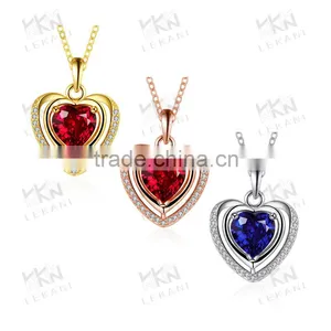 Fashionable Heart Shape Jewelry,heart Design Pendant Necklace,zirconia Necklaces thumbnail-1