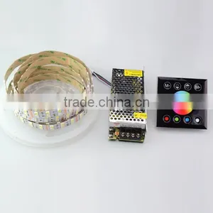 16.4FT Double Row 5050 RGB LED Strip 5M 600 Led SMD Led Fleible Light Ribbon Tape & DC 12V 10A Power & 86bo Dimmer Controller thumbnail-3