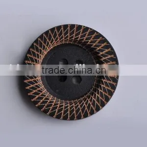 Sedex Audited Factory 2 Pillar Laser Engraved Logo 4 Holes Wooden Button thumbnail-3