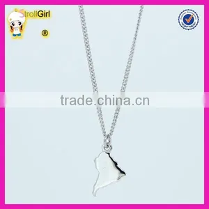 14K Gold Plated Silver Map Necklace, South America Map Pendant Necklace Wholesale thumbnail-2