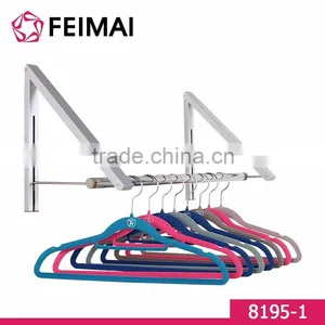 Hidden Type Indoor Adjustable Wall Mounted Folding Clothes Hanger Drying Rack Quality Choice thumbnail-1