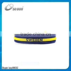 Wholesale Ajustable Wire Country Flags Silicone Bangle Man Hand Bracelet thumbnail-1