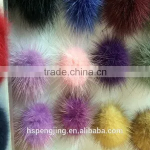 Hand Made Genuine Rabbit&racoon Dog&mink Fur Ball &pompon for Garment and Keychain thumbnail-1