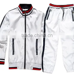 Tracksuit/Training Suit/Jogging Suit Made of 100% Polyester Micro Fiber Twill White OEM Style thumbnail-1