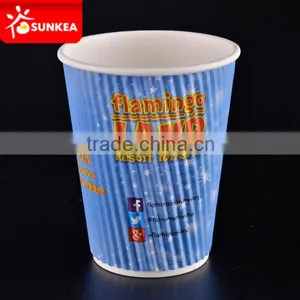 SUNKEA Popular Disposable Ripple Paper Cup,Wholesale Wave Ripple Wall Paper Cup thumbnail-5
