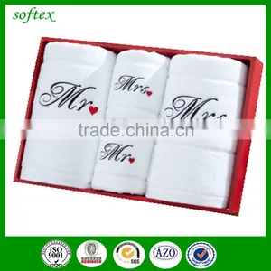100% Cotton 4 Pieces Customized Towel Set With Logo in Gift Box thumbnail-1