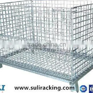 Convenient Foldable Wire Mesh Containers With Wheels thumbnail-1