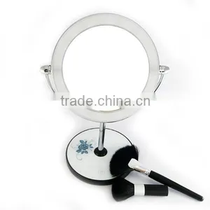 Metal Frame Tabletop Rotating Vanity Mirror With Lights Hollywood thumbnail-1