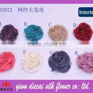 Hot Garment Decorative Crepe Fabric Flower thumbnail-1