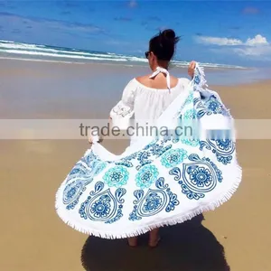 2016 High Quality Personalized Custom Round Printed Beach Towel thumbnail-4