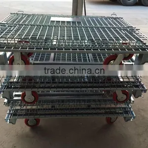 Foldable Mesh Stackable Pallets With Wheels thumbnail-1