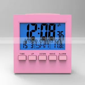 2015 HOT Small Digital Radio Controlled Clock S2159D With Blue Backlight Meet CE and Rohs , Best for GiftS thumbnail-1