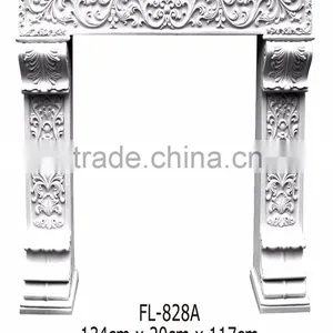 Polystyrene High Quality Beautiful PU Decorative White Marble Fireplace/freestanding Nero Marquina Marble Fireplace thumbnail-1