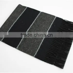 Yarn Dyed Plain Wool Scarf With Fringe thumbnail-3