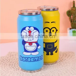 Cartoon Stainless Steel Water Bottle With Straw thumbnail-2