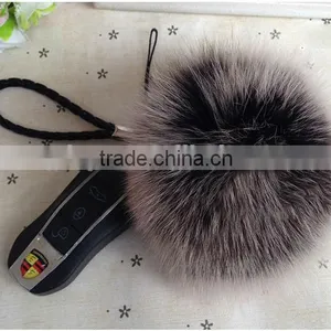 Fox Fur Ball Key Chain / Fur Pom Poms / Fox Fur Keychain thumbnail-6