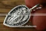 Silver 925 Russian Orthodox Icon Pendant. Burnished Silver thumbnail-1
