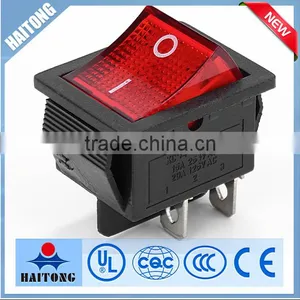 Standard Grounding Red Lamp Rocker Switch 4 Pin KCD-4 Switch thumbnail-1