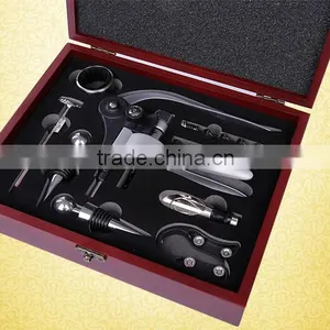 Promotional AUGUST 9pcs in One Wooden Wine Box Wine Opener Corkscrew Set thumbnail-6