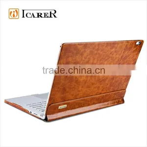 ICARER Genuine Leather Case for Microsoft Surface Book Detachable Flip Cover With Stand Function thumbnail-3