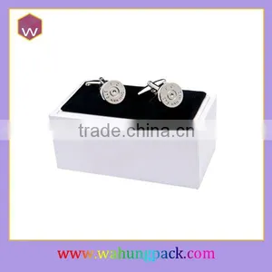 Custom Logo Cardboard White Cufflink Packaging Gift Box thumbnail-1