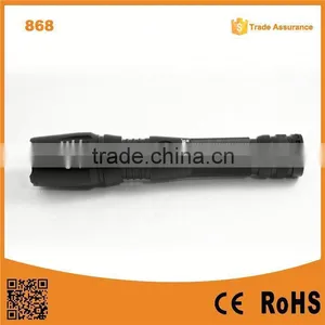 868 XM-L T6 LED Rechargeable Aluminum Zoomable Telescopic Flashlight thumbnail-1