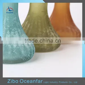 Good Quality Antique Long Neck Glass Vase Frosted Coloured Glass Vase thumbnail-3