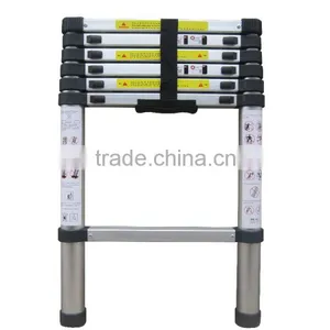 2m EN131 Aluminium Folding Telescopic Ladder thumbnail-2