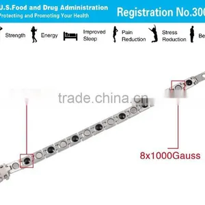 Noproblem P020 FDA Tourmaline Germanium Scalar Energy Bio Power Beads Magentic Fashion Charm Silver Bracelet thumbnail-4
