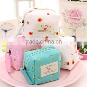 Wholesale Promotional Gift OEM Customized Cute Mini Cotton Canvas Zipper Small Wallet Handbag Coin Purse With Handle Lanyard thumbnail-1