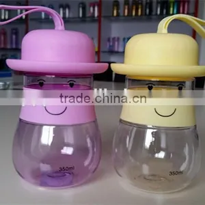 Novelty and Colorful Kids Water Bottles With Cup Shaped Lid thumbnail-1