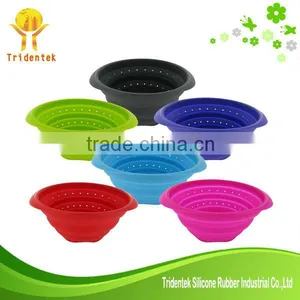 Wholesale Colorful Flexible Collapsible Silicone Colander thumbnail-1
