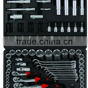 123PC 1/4"+3/8"+1/2"DR. Socket Wrench Set thumbnail-1