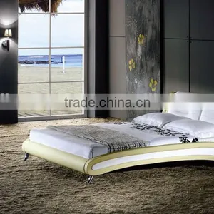 2013 Bedroom Furniture Hot Sale Bed Design Leather Double Bed thumbnail-5